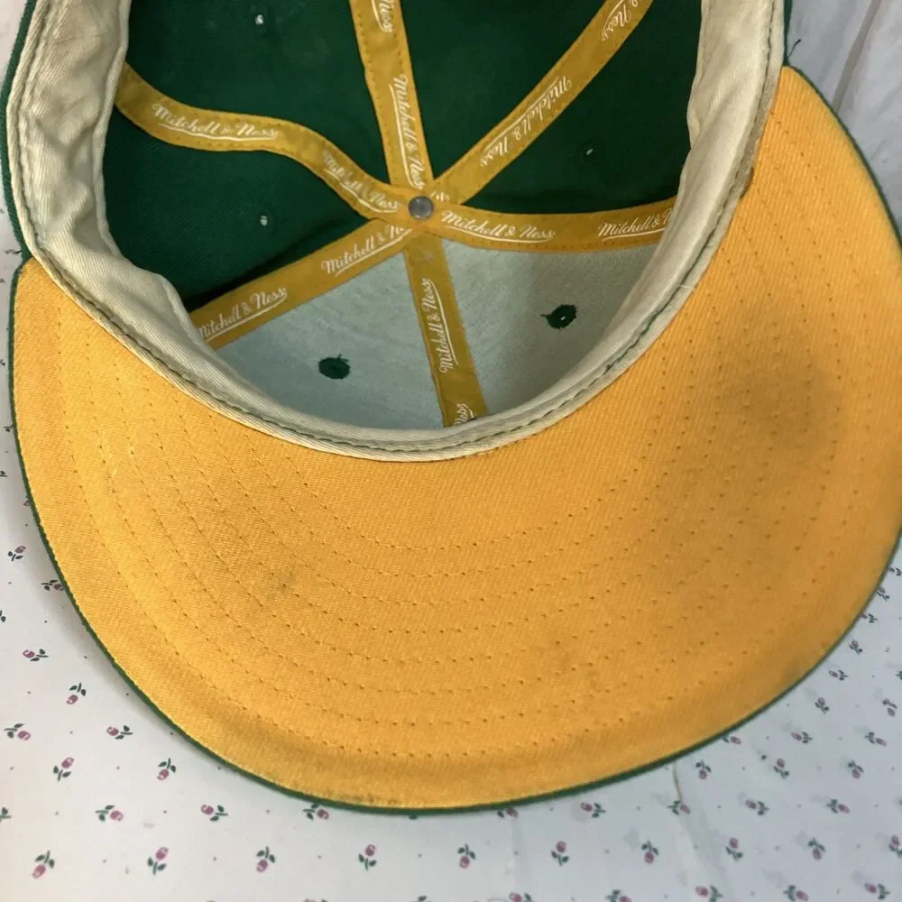 VTG Green Bay Packers NFL Football Fitted Hat 7 1/4” Mitchell & Ness